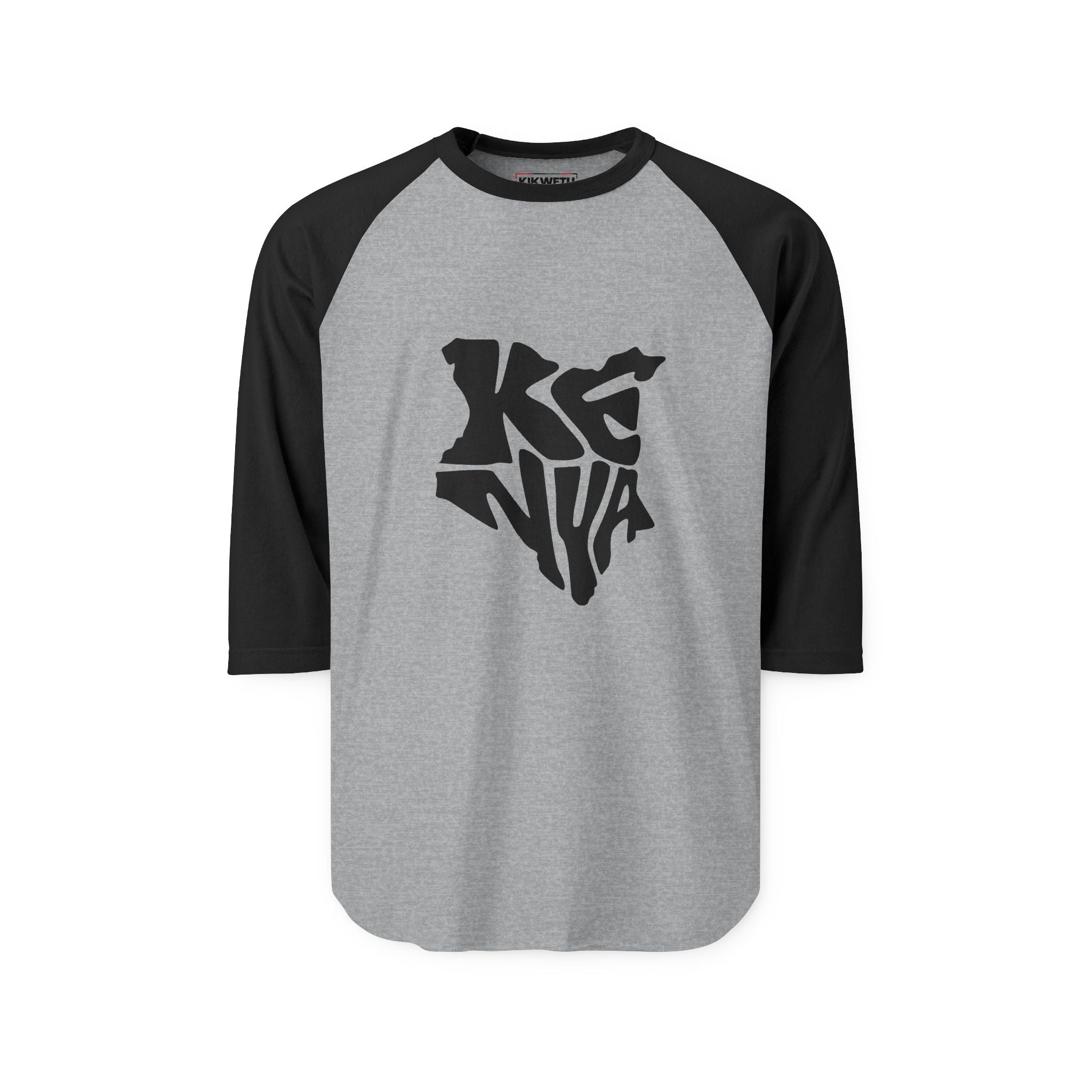 Kenya Map Raglan Shirt - Bold Typographic Kenya Baseball Tee